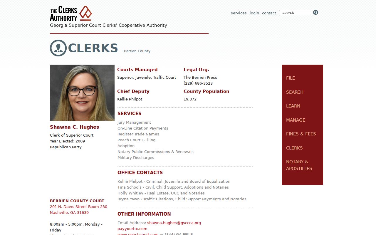 Berrien County case lookup clerk profile
