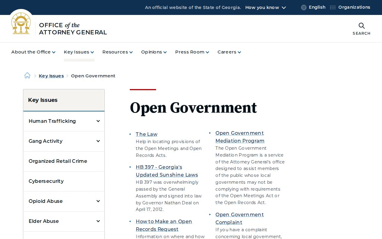 Georgia open government guidance for Berrien court records