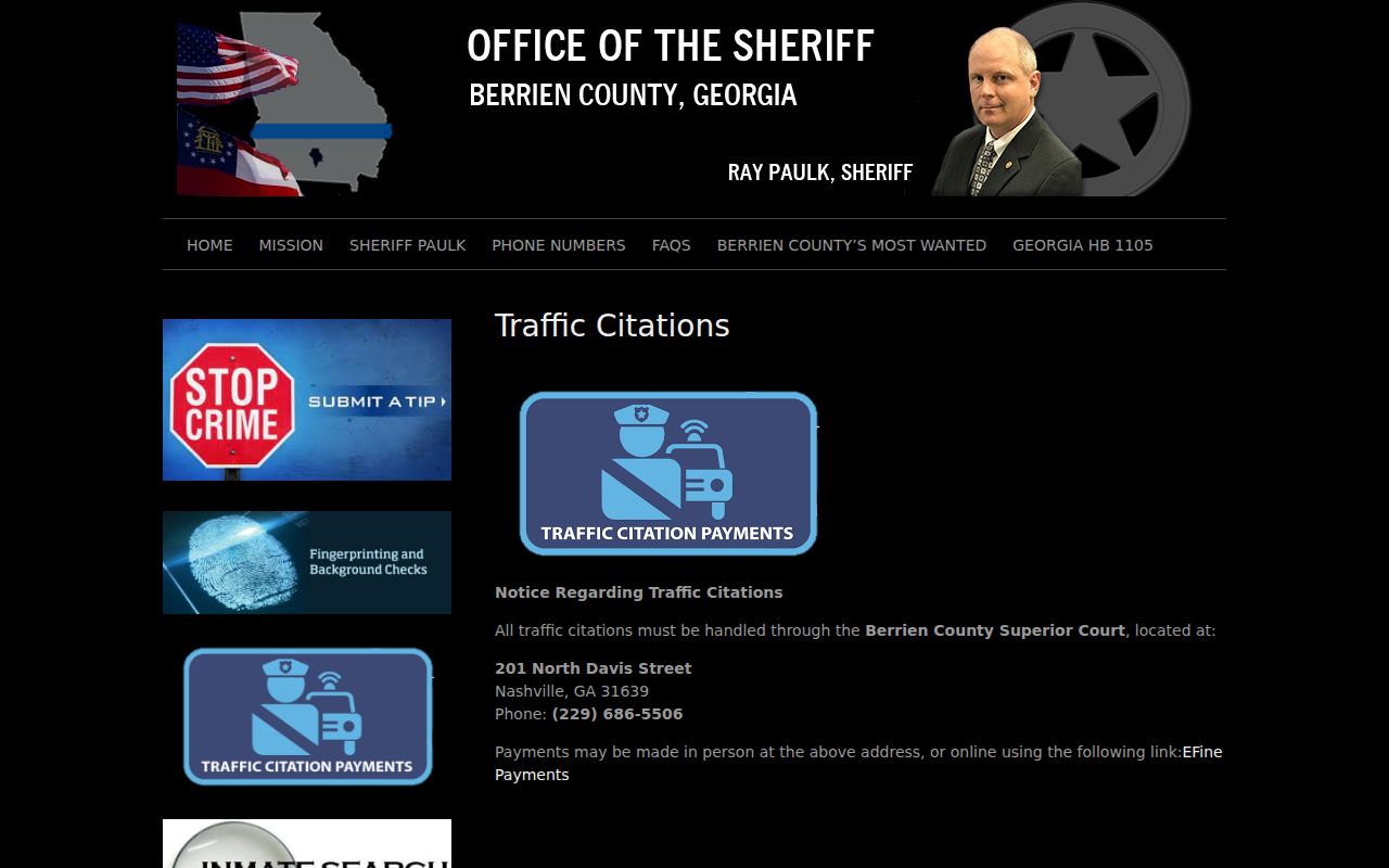 Berrien County Sheriff traffic citation routing to Superior Court